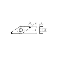 Turning Insert:  2QP-VNGA331 BXA10,  Polycrystalline Cubic Boron Nitride TiAlN & TiCN Finish,  Neutral,  3/8″ Inscribed Circle,  0.0160″ Corner Radius,  35.0 &deg N/A Diamond,  Series  VNGA