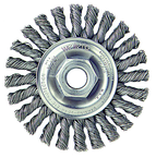4" Diameter - M10 x 1.25 Arbor Hole - Knot Cable Twist Steel Wire Straight Wheel - Americas Industrial Supply