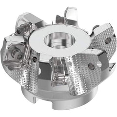 Seco - 63mm Cut Diam, 22mm Arbor Hole, 8mm Max Depth of Cut, 71° Indexable Chamfer & Angle Face Mill - 6 Inserts, SN.. Insert, Right Hand Cut, 6 Flutes, Through Coolant, Series R220.56 - Americas Industrial Supply