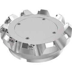 Seco - 160mm Cut Diam, 40mm Arbor Hole, 6mm Max Depth of Cut, 48° Indexable Chamfer & Angle Face Mill - 10 Inserts, SN.. Insert, Right Hand Cut, 10 Flutes, Through Coolant, Series R220.54 - Americas Industrial Supply