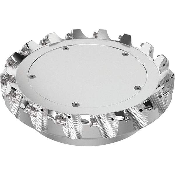 Seco - 200mm Cut Diam, 60mm Arbor Hole, 6mm Max Depth of Cut, 48° Indexable Chamfer & Angle Face Mill - 17 Inserts, SN.. Insert, Right Hand Cut, 17 Flutes, Through Coolant, Series R220.54 - Americas Industrial Supply