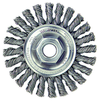 4" Diameter - 5/8-11" Arbor Hole - Knot Cable Twist Steel Wire Straight Wheel - Americas Industrial Supply