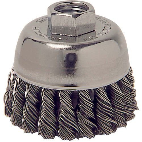 2-3/4″ Single Row Knot Wire Cup Brush, .020″ Steel Fill, M14 × 2.0 Nut - Americas Industrial Supply