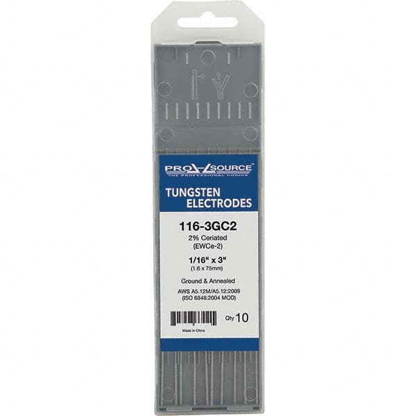 PRO-SOURCE - Tungsten Electrodes Type: 2% Ceriated Diameter (Inch): 1/16 - Americas Industrial Supply