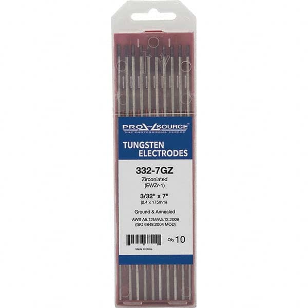 PRO-SOURCE - Tungsten Electrodes Type: Zirconiated Diameter (Inch): 3/32 - Americas Industrial Supply