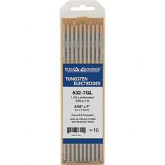 PRO-SOURCE - Tungsten Electrodes Type: 1.5% Lanthanated Diameter (Inch): 5/32 - Americas Industrial Supply