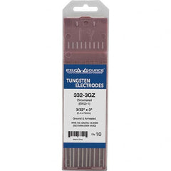 PRO-SOURCE - Tungsten Electrodes Type: Zirconiated Diameter (Inch): 3/32 - Americas Industrial Supply