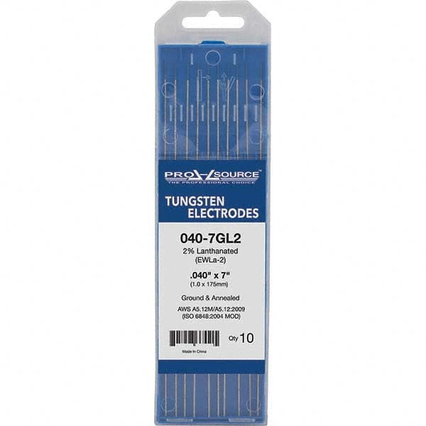 PRO-SOURCE - Tungsten Electrodes Type: 2% Lanthanated Diameter (Inch): 0.040 - Americas Industrial Supply