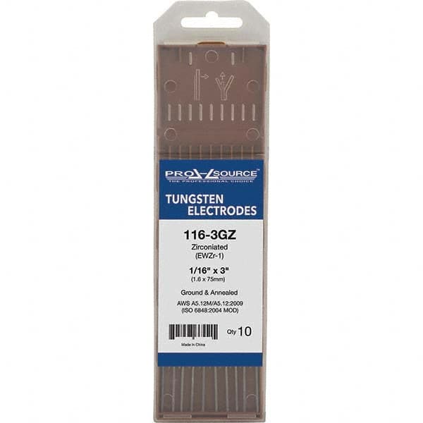 PRO-SOURCE - Tungsten Electrodes Type: Zirconiated Diameter (Inch): 1/16 - Americas Industrial Supply