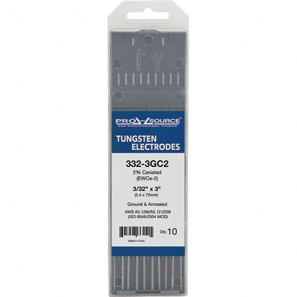 PRO-SOURCE - Tungsten Electrodes Type: 2% Ceriated Diameter (Inch): 3/32 - Americas Industrial Supply