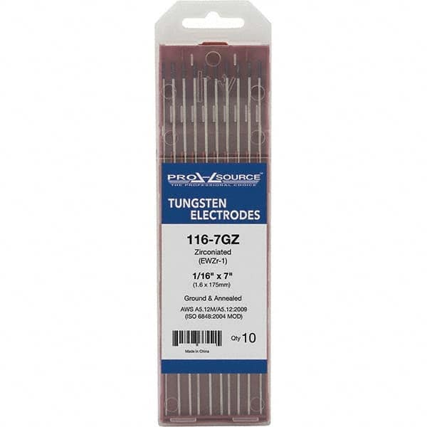 PRO-SOURCE - Tungsten Electrodes Type: Zirconiated Diameter (Inch): 1/16 - Americas Industrial Supply