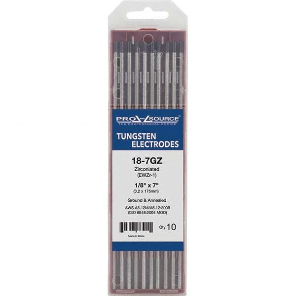 PRO-SOURCE - Tungsten Electrodes Type: Zirconiated Diameter (Inch): 1/8 - Americas Industrial Supply