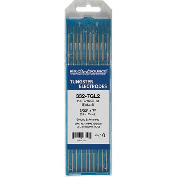 PRO-SOURCE - Tungsten Electrodes Type: 2% Lanthanated Diameter (Inch): 3/32 - Americas Industrial Supply