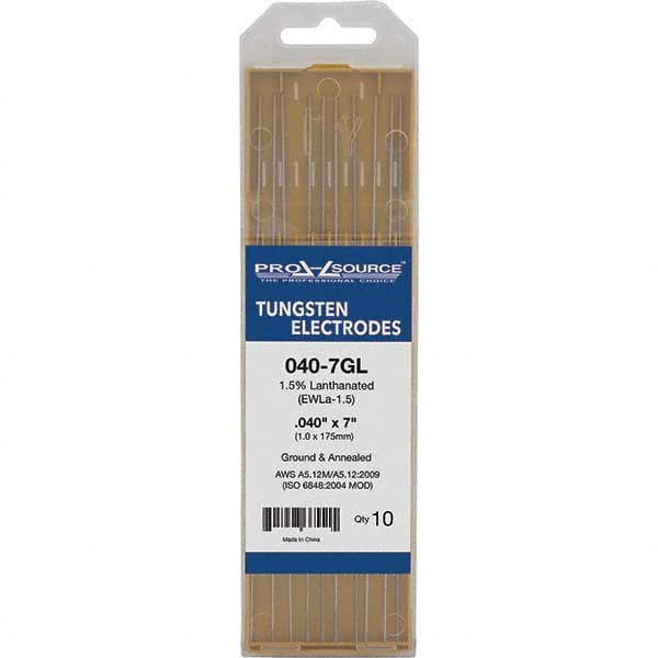 PRO-SOURCE - Tungsten Electrodes Type: 1.5% Lanthanated Diameter (Inch): 0.040 - Americas Industrial Supply
