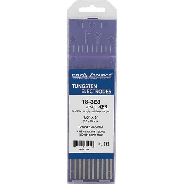 PRO-SOURCE - Tungsten Electrodes Type: E3 Diameter (Inch): 1/8 - Americas Industrial Supply