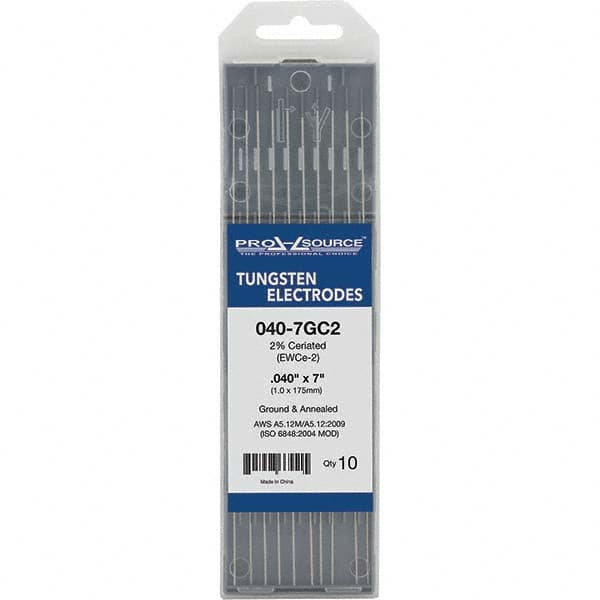 PRO-SOURCE - Tungsten Electrodes Type: 2% Ceriated Diameter (Inch): 0.040 - Americas Industrial Supply