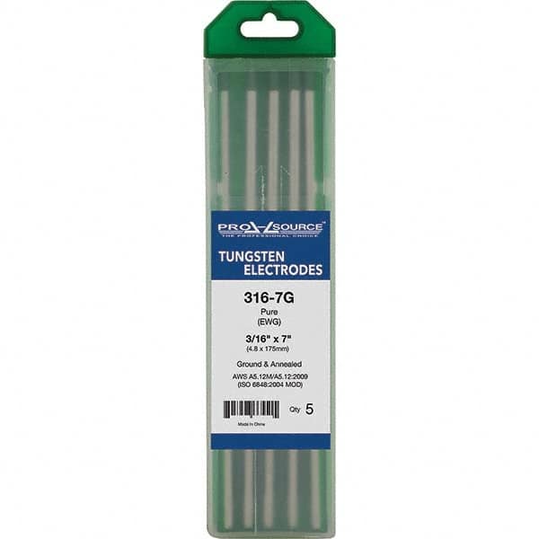PRO-SOURCE - Tungsten Electrodes Type: Pure Diameter (Inch): 3/16 - Americas Industrial Supply