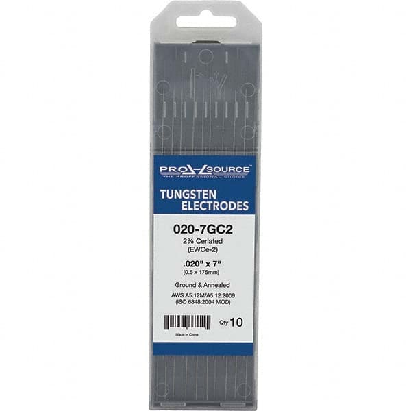 PRO-SOURCE - Tungsten Electrodes Type: 2% Ceriated Diameter (Inch): 0.020 - Americas Industrial Supply