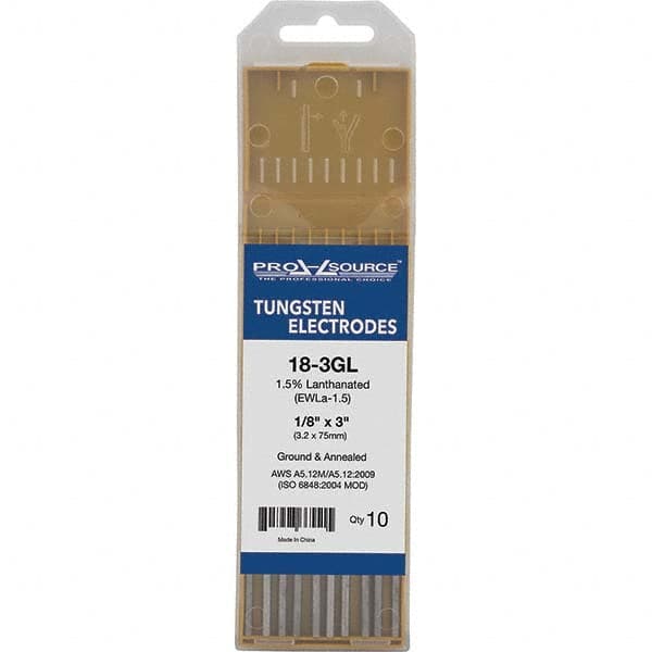 PRO-SOURCE - Tungsten Electrodes Type: 1.5% Lanthanated Diameter (Inch): 1/8 - Americas Industrial Supply