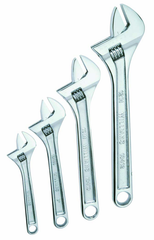 4 Piece Chrome Adjustable Wrench Set - Americas Industrial Supply