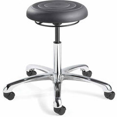 Bevco - Swivel & Adjustable Stools Type: Adjustable Backless Stool Base Type: Polished Aluminum Base - Americas Industrial Supply