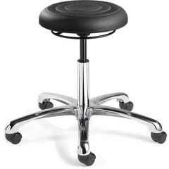 Bevco - Swivel & Adjustable Stools Type: Adjustable Backless Stool Base Type: Polished Aluminum Base - Americas Industrial Supply