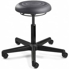 Bevco - Swivel & Adjustable Stools Type: Adjustable Backless Stool Base Type: Black Nylon Base - Americas Industrial Supply