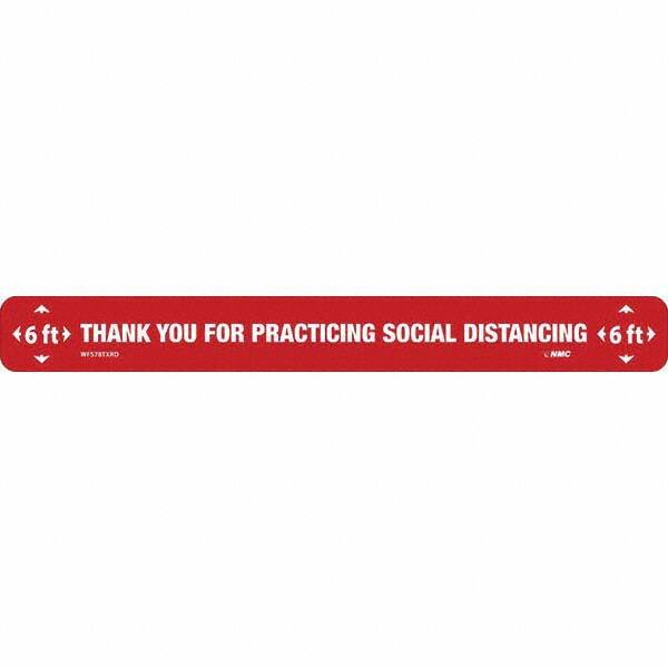 NMC - "Thank You for Practicting Social Distancing" Adhesive-Backed Floor Sign - Americas Industrial Supply