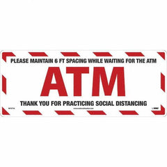 NMC - "Please Maintain 6 FT Spacing While Waiting for the ATM" Adhesive-Backed Floor Sign - Americas Industrial Supply