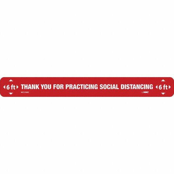 NMC - "Thank You for Practicting Social Distancing" Adhesive-Backed Floor Sign - Americas Industrial Supply