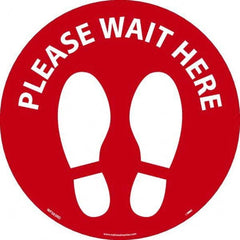 NMC - "Please Wait Here" Adhesive-Backed Floor Sign - Americas Industrial Supply