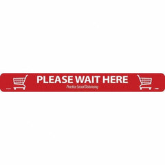 NMC - "Please Wait Here" Adhesive-Backed Floor Sign - Americas Industrial Supply