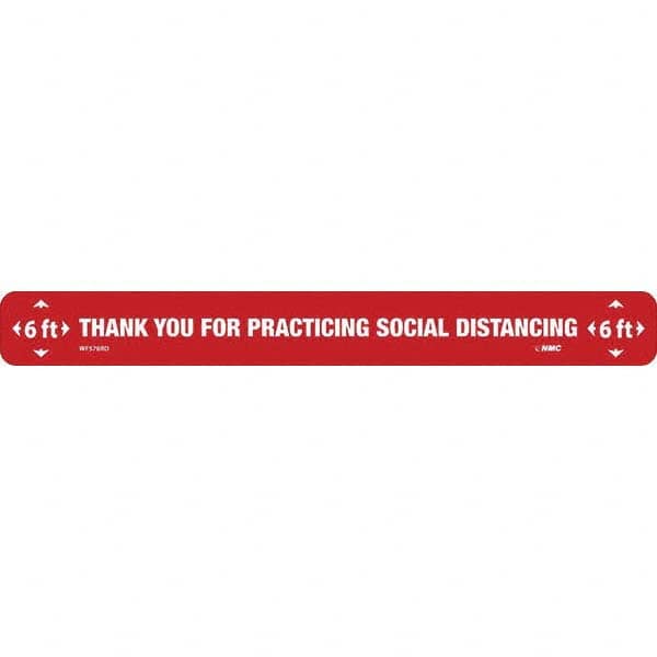 NMC - "Thank You for Practicting Social Distancing" Adhesive-Backed Floor Sign - Americas Industrial Supply