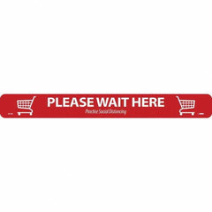 NMC - "Please Wait Here" Adhesive-Backed Floor Sign - Americas Industrial Supply