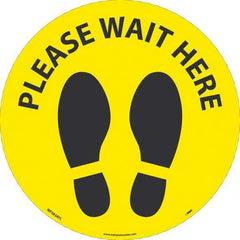 NMC - "Please Wait Here" Adhesive-Backed Floor Sign - Americas Industrial Supply