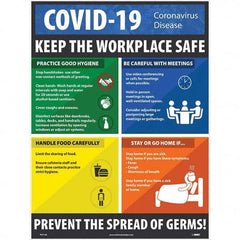 NMC - "COVID 19 - Keep the Workplace Safe", 18" Wide x 24" High, Paper Safety Sign - Americas Industrial Supply