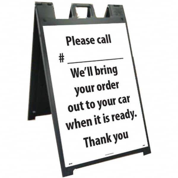 NMC - "Please Call #___________ We'll Bring Your Order Out to Your Car When It is Ready", 25" Wide x 45" High, Plastic Safety Sign - Americas Industrial Supply