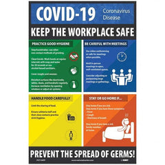 NMC - "COVID 19 - Keep the Workplace Safe", 12" Wide x 18" High, Paper Safety Sign - Americas Industrial Supply