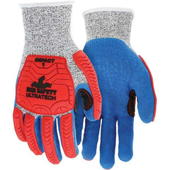 MCR Safety - Size S, ANSI Cut Lvl A4, Puncture Lvl 5, Abrasion Lvl 4, Latex Coated Cut & Puncture Resistant Gloves - Americas Industrial Supply