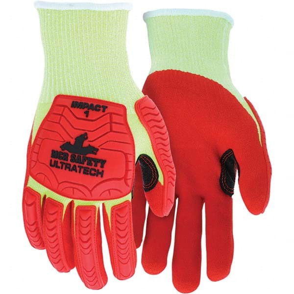 MCR Safety - Size M, ANSI Cut Lvl A4, Puncture Lvl 4, Abrasion Lvl 4, Foam Nitrile Coated Cut & Puncture Resistant Gloves - Americas Industrial Supply