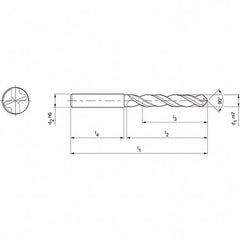 Mapal - 12mm 90° Solid Carbide Jobber Drill - Americas Industrial Supply