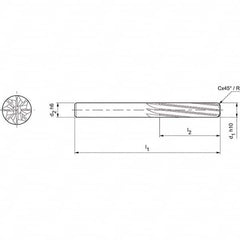 Mapal - Spiral Router Bits Cutting Diameter (mm): 20.00 Number of Flutes: 8 - Americas Industrial Supply