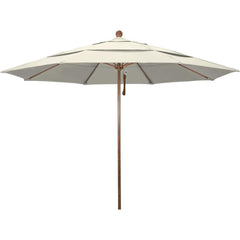 Patio Umbrellas; Diameter (Feet): 11; Height (Feet): 8.917; Fabric Color: Beige; Base Included: No; Canopy Fabric: Olefin; Fade Resistant: Yes; Additional Information: Pulley Lift; Frame Material: Aluminum