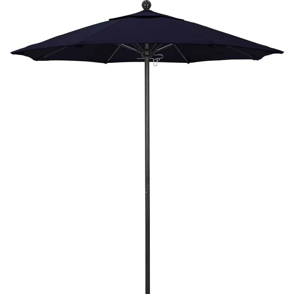 Patio Umbrellas; Diameter (Feet): 7.5; Height (Feet): 8.000; Fabric Color: Navy; Base Included: No; Canopy Fabric: Pacifica; Fade Resistant: Yes; Additional Information: Push Lift; Frame Material: Aluminum