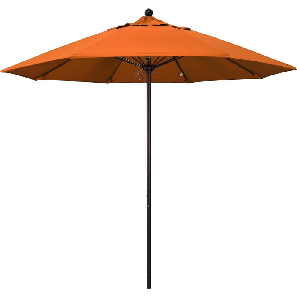 Patio Umbrellas; Diameter (Feet): 9; Height (Feet): 8.583; Fabric Color: tuscan; Base Included: No; Canopy Fabric: Pacifica; Fade Resistant: Yes; Additional Information: Push Lift; Frame Material: Aluminum