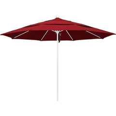 Patio Umbrellas; Diameter (Feet): 11; Height (Feet): 8.917; Fabric Color: Red; Base Included: No; Canopy Fabric: Pacifica; Fade Resistant: Yes; Additional Information: Pulley Lift; Frame Material: Aluminum