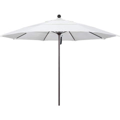 Patio Umbrellas; Diameter (Feet): 11; Height (Feet): 8.917; Fabric Color: Natural; Base Included: No; Canopy Fabric: Pacifica; Fade Resistant: Yes; Additional Information: Pulley Lift; Frame Material: Aluminum