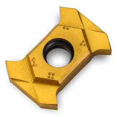 Grooving Insert: TQISS TT9080, Solid Carbide TiAlN & TiN Finish, Neutral, 0.118″ Cutting Width, Series TQIS 14