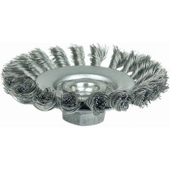 4″ Knot Wire Bevel Brush, .014″ Steel Fill, M10x1.25 Nut - Americas Industrial Supply
