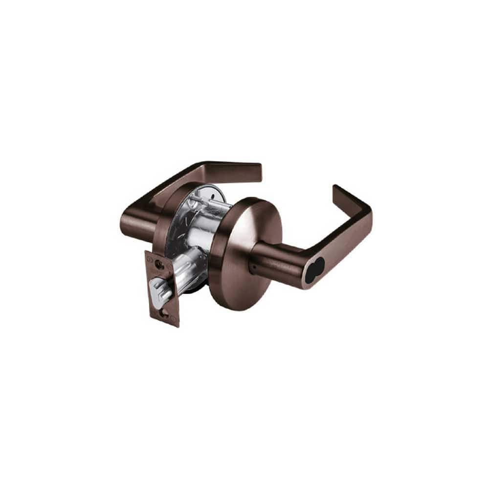 Lever Locksets; Type: Entry; Key Type: Keyed Different; Strike Type: ANSI 4-7/8; Finish/Coating: Oil Rubbed Bronze; Material: Steel; Material: Steel; Door Thickness: 1-3/8 ™1-3/4; Backset: 2.75; Lockset Grade: Grade 2; Cylinder Type: SFIC Less Core; Minim